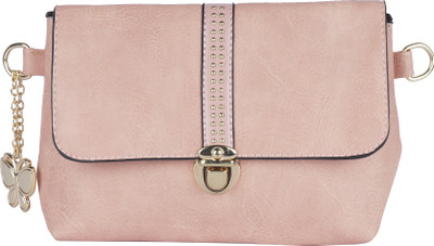 

Butterflies Women Casual Pink PU Sling Bag
