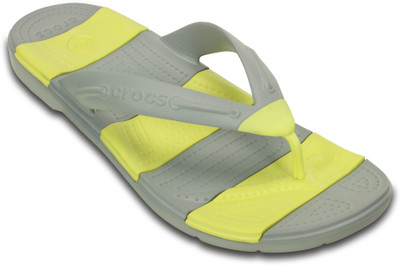 

Crocs Beach Line Flip Flip Flops, Light grey/chartreuse
