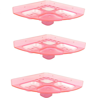 

DECZO 5 in 1 Unbreakable Set of 3 Pink Color Soap Holder, Toothpaste Holder With Tumbler(Pink)