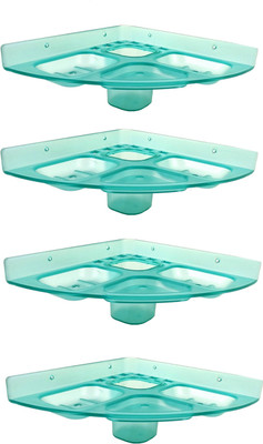 

RoyaL Indian Craft 5 in 1 Unbreakable Set of 4 Green Color Soap Holder, Toothpaste Holder With Tumbler(Green)