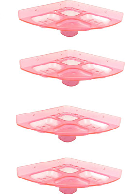 

DECZO 5 in 1 Unbreakable Set of 4 Pink Color Soap Holder, Toothpaste Holder With Tumbler(Pink)