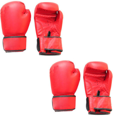 

Lots International Fight Punch Hand Gloves PU Leather (2 Pair) Boxing Gloves (S, Red)
