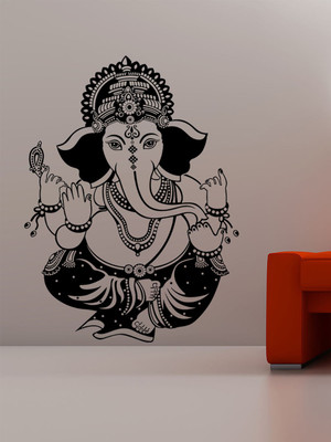 ALLURE 80 cm Lord Ganesha Self Adhesive Sticker(Pack of 1)