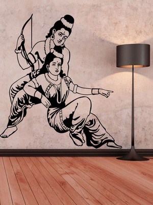 ALLURE 67 cm Lord Rama Self Adhesive Sticker(Pack of 1)