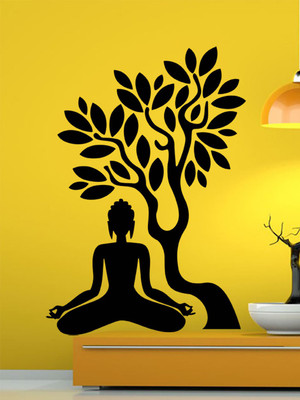ALLURE 84 cm Budha Blossom Tree Self Adhesive Sticker(Pack of 1)