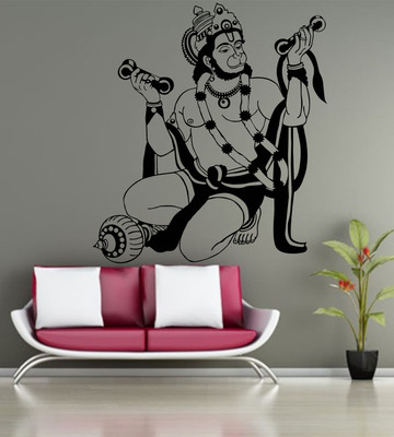 ALLURE 66 cm Hanuman Ji Self Adhesive Sticker(Pack of 1)