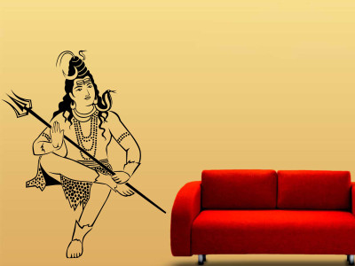 ALLURE 76 cm Lord Shiva Self Adhesive Sticker(Pack of 1)