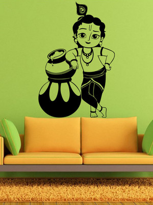 ALLURE 99 cm Lord Krishna_1 Self Adhesive Sticker(Pack of 1)