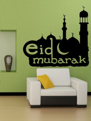 ALLURE 64 cm Eid Mubarak Self Adhesive Sticker(Pack of 1)