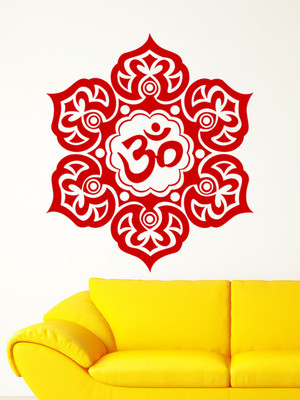 ALLURE 69 cm Om Design Self Adhesive Sticker(Pack of 1)
