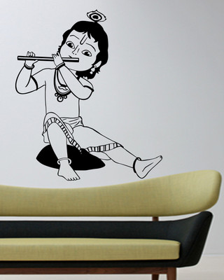 ALLURE 69 cm Little Krishna Self Adhesive Sticker(Pack of 1)