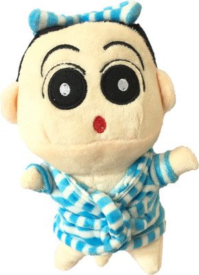 

CREATIVEVILLA CUTE BLUE SHINCHAN STUFFED PLUSH SOFT TOY - 18 cm(Black)