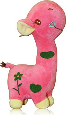 

CREATIVEVILLA CUTE FLOWER PRINTED PINK GIRAFFE STUFFED PLUSH SOFT TOY - 23 cm(Black)