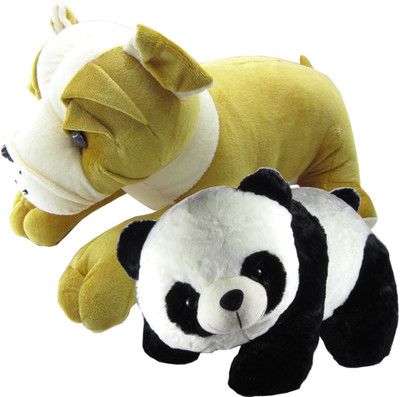 

Gift Decor Shop Bull Dog Stuffed soft Toy (Multi, 50 cm) Combo with soft toy panda for kids (Multi, 40 cm) - 20 cm(Multicolor)