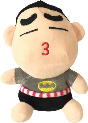 

CREATIVEVILLA CUTE GREY BATMAN BASED SHINCHAN STUFFED PLUSH SOFT TOY - 18 cm(Black)