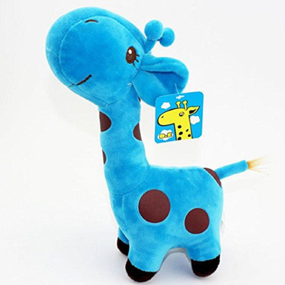 

CREATIVEVILLA CUTE DOT PRINT BLUE GIRAFFE STUFFED PLUSH SOFT TOY - 23 cm(Black)