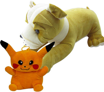

Gift Decor Shop Bull Dog Stuffed soft Toy (Multi, 50 cm) Combo with soft toy pikachu for kids (Yellow, 25 cm) - 20 cm(Multicolor)