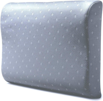 

The White Willow Vintage Blue Contour Cervical Sleeping Orthopedic 1 Piece Memory Foam Pillow - 24" x 16.5"W x 4"H, With Polka Dot Design Cover Neck Support (, White