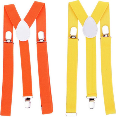 

Friendskart Y- Back Suspenders for Men(Orange, Yellow)