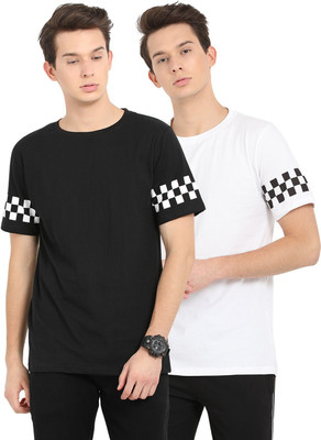 Nailed It Printed Men Round Neck White, Black T-Shirt(Pack of 2) Flipkart