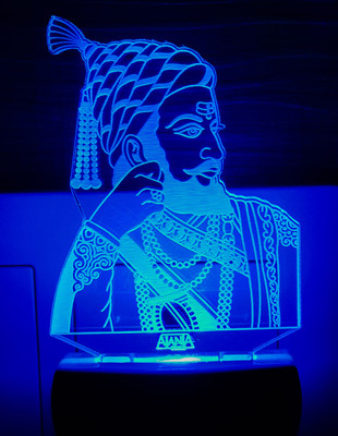 AJANTA Shivaji Code:2068 3d Night Lamp(20 cm, Multicolor)