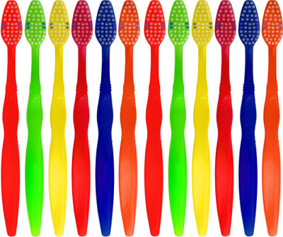 

aquawhite Smart Clean Bristles Pack of 12. Health & Personal Care Medium Toothbrush(Pack of 12)