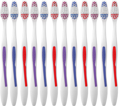 

aquawhite Max Clean + Bristles Pack of 12. Health & Personal Care. Soft Toothbrush(Pack of 12)