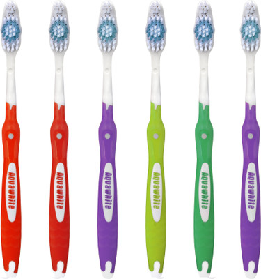 

aquawhite Twin Guard Bristles, Health & Personal Care Medium Toothbrush(Pack of 6)