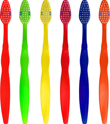 

aquawhite Smart Clean Bristles. Health & Personal Care Medium Toothbrush(Pack of 6)