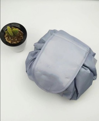 

House of Quirk Lazy Cosmetic Bag Drawstring Travel Makeup Bag Pouch Multifunction Storage Portable Toiletry Bags Travel Toiletry Kit(Grey)
