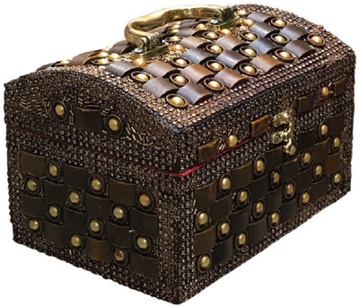 

fundatraders Handmade unique style Jewellery box / jewellery organizer / vanity box / vanity case / cosmetic box / cosmetic case. vanity box, jewellery box Vanity Box(Brown)