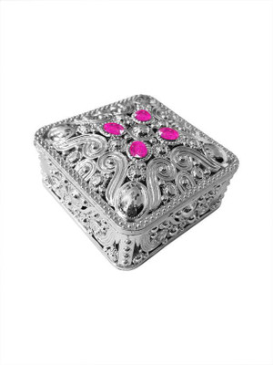 

Prime Plastic Jewellery Box, Dry Fruit Box, Wedding Party Gifts, Silver multipurpose Vanity Box(Silver)