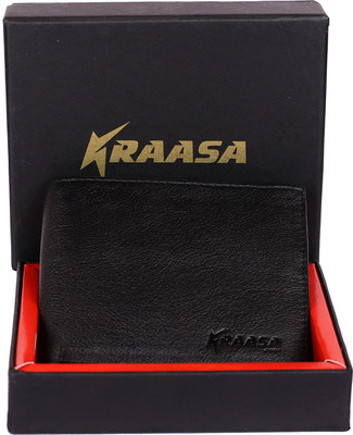 

Kraasa Men Formal Black Genuine Leather Wallet(9 Card Slots)