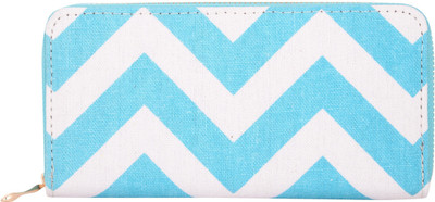 

KRIO DESIGNS Women White, Blue Canvas Wallet(14 Card Slots), Blue;white