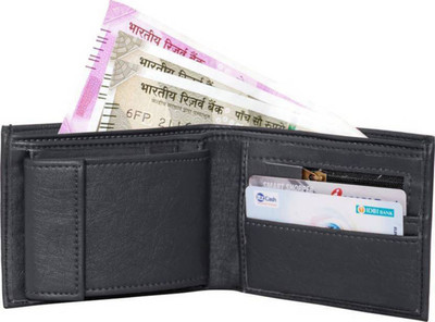 

Hornwood Men Black Artificial Leather Wallet(10 Card Slots)
