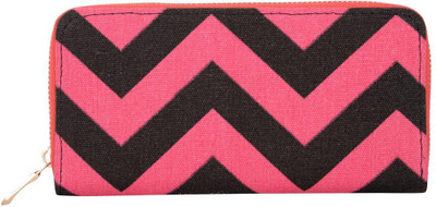 

KRIO DESIGNS Women Black, Pink Canvas Wallet(14 Card Slots)