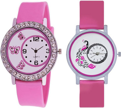

whitebird WB-Pink Mor And Butterfly Watch - For Girls