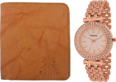 

Rabela Wallet, Analog Watch Combo(Tan, Brown)