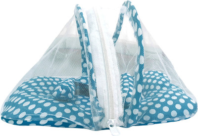 

PujaSamagriOnline Thakur Ji / Ladoo Gopal / Laddu gopal / Thakurji / krishna/ bal gopal jali bed / singhasan with mosquito net and pillow (Blue Polka) Large size Thakur Ji Bed / Bal Gopal Ji Bed/singhasan Jali Bed / Singhasan(Fabric, Blue)