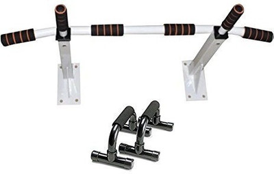 

IBS Fitness Heavy Duty Pullup Steel Hanging 16"/24" Pull Up Wall Mount Muscles Exerciser Home Gym Biceps Exerciser Rod Triceps Bar with Pushup Bar Pull-up Bar(Black)