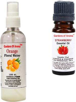 

Gardens Of Aroma Orange Floral Water And Strawberry Essential Oil(110 ml)