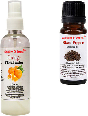 

Gardens Of Aroma Orange Floral Water And Black pepper Essential Oil(110 ml)