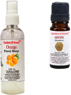 

Gardens Of Aroma Orange Floral Water And Ajwain Essential Oil(110 ml)