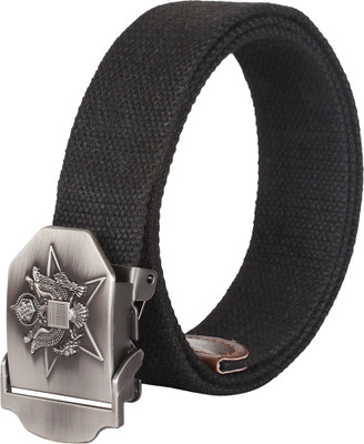 S N Group Boys Casual Black Canvas Belt