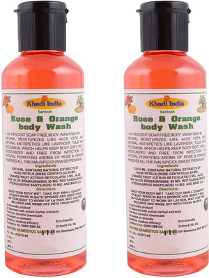 

Khadi India Santosh Orange Rose & Body Wash (210 ml)(210 ml, Pack of 2)