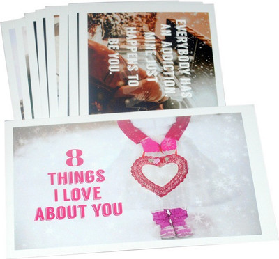 

STAWNCH BIRTHDAY GREETING CARDS FOR HUSBAND/WIFE/LOVER/FIANCE/BOY FRIEND/GIRL FRIEND 8 THINGS I LOVE ABOUT YOU SET OF 8 CARDS SIZE 6" X 3.5" Greeting Card(Multicolor, Pack of 8)