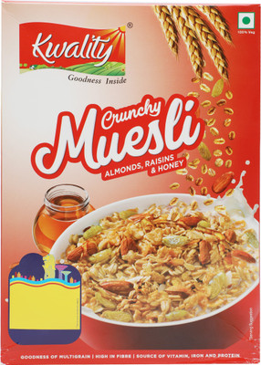 

Kwality Crunchy Muesli Almonds, Raisins and Honey(400 g, Box)