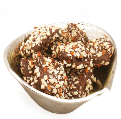

Ghasitaram Gifts Silver Aluminium English Brittle Chocolate Bowl Brittles(200 g)
