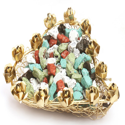 

Ghasitaram Gifts Mesh Heart Stone Chocolate Tray Brittles(100 g)