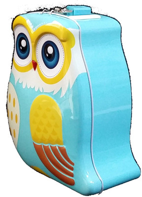 

TECHNOCHITRA CUTE OWL METAL PIGGY BANK FOR KIDS Coin Bank(Blue)